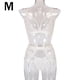 thumbnail image 1 of Conjunto de ropa interior de encaje floral de 3 piezas para mujer, sujetador sexy, bragas, liguero, blanco, M Eigraketly XX000052-13, 1 of 7