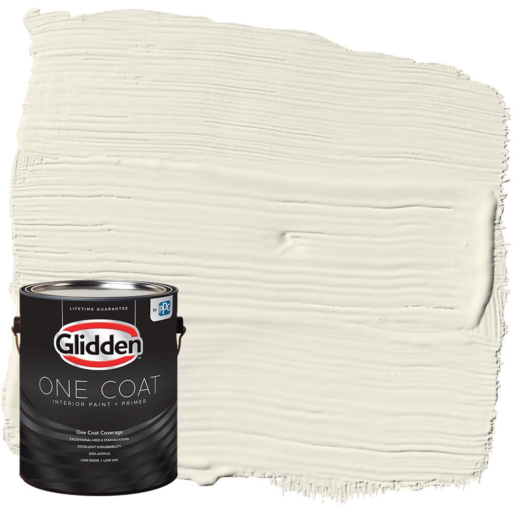 Glidden One Coat Interior Paint and Primer, Colonial White / White, 1
