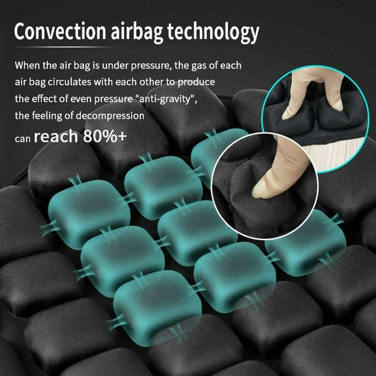 ASI Air Seat Innovations Motorcycle Air Seat Cushion - Pressure Relief Pad  - Touring Saddles Reduces Vibration - Large Seat Size 15 x 13.5