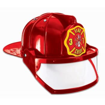 CHILD-DELUXE FIRE HAT-RED