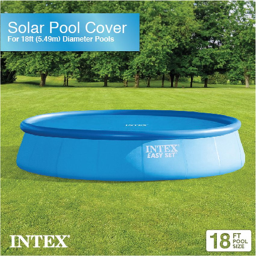 Intex 18 Foot Round Easy Set Blue Solar Cover for Swimming Pools Pool Cover Only