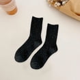thumbnail image 3 of harmtty Dotted Yarn Pattern Socks Women Cotton Blend Socks Women Cotton Blend Mid-calf Socks Dotted Yarn Pattern Soft Skin-friendly Warm Color Solid Color Black, 3 of 8