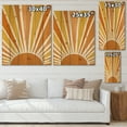 thumbnail image 4 of Designart 'Minimal Bright Shining Orange Sun Rays II' Modern Print on Natural Pine Wood, 4 of 5