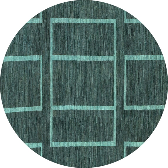 Ahgly Company Indoor Round Abstract Light Blue Modern Area Rugs, 5' Round