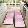 thumbnail image 4 of Kitchen Rugs Sets Of 2,Pink Floral and Petal Pattern Anti Fatigue Kitchen Mat Rugs Non Slip Washable,Decorative Kitchen Floor Mats for Kitchen,Sink,Laundry,17"x47"+17"x47", 4 of 5