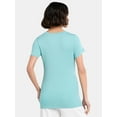 thumbnail image 3 of Time and Tru Women's Maternity Non Shirred Tee with Short Sleeves, Sizes S-XXL, 3 of 5