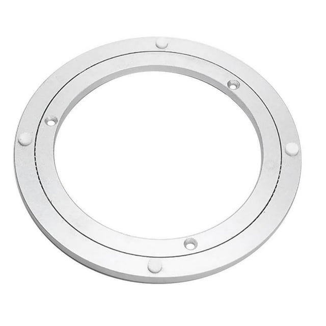 pitrice Support de Moniteur Rond Rotatif en Alliage d'Aluminium, Plateau Tournant, Table à Roulements en Aluminium, Argent Blanc, 16 Pouces