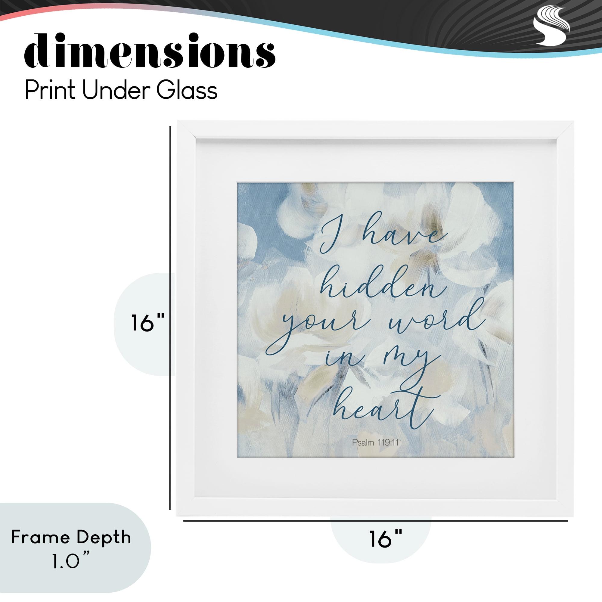 Stupell Industries Hidden Your Word In My Heart White Framed Print Under Glass, design by Lanie Loreth