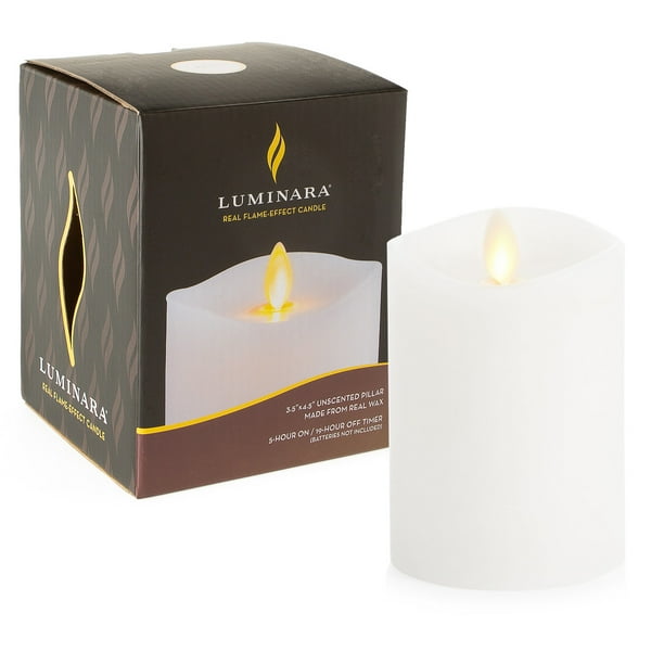Luminara Flameless LED Light Pillar Candle, Flickering Real Flame
