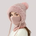 thumbnail image 2 of Bibifish Womens 2 In 1 Scarf Hat Sets Knitted Hat And Neck Warmer Winter Outdoor Cycling Windproof Thickened Onepiece Neck Scarf Sets For Ladies, 2 of 3