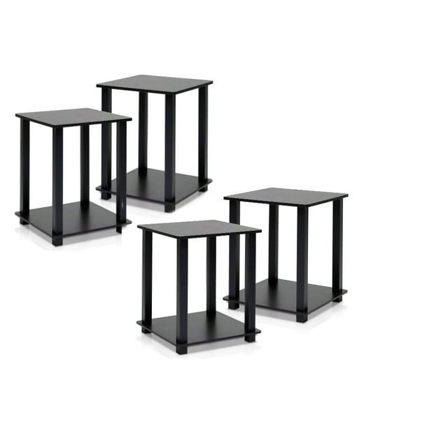 Furinno 12127EX/BK Simplistic End Table, Espresso/Black, Set of 4
