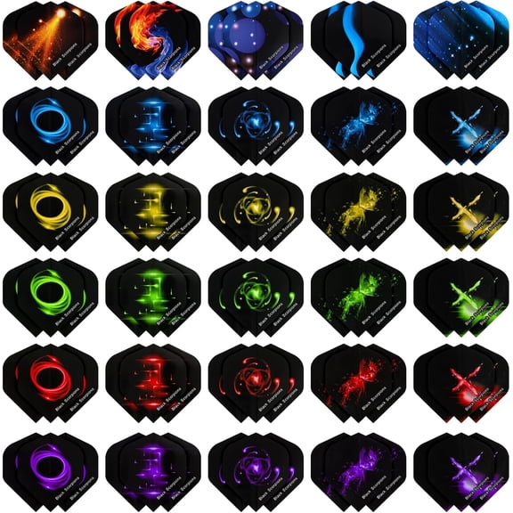 144pcs Standard Dart Flights Set, Dart Flights for Steel Tip Darts/Soft Plastic Tip Darts, Dart Replacement Flights Accessories