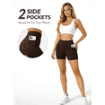 thumbnail image 5 of Women's 6 Pack Biker Shorts with 2 Pockets, High Waisted Butt Lift Workout Yoga Running Gym Shorts,Black,Brown,Green,Blue,Pink, 5 of 10
