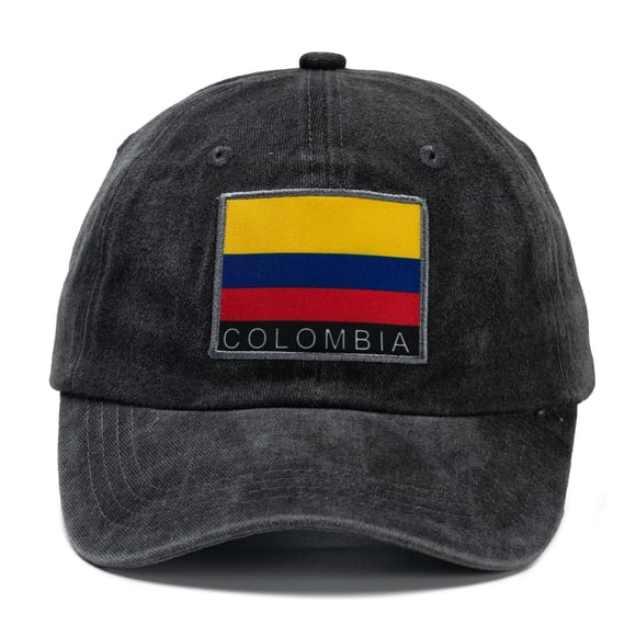 Gorra de béisbol YVJCJV con bandera de Colombia, ajustable, negra