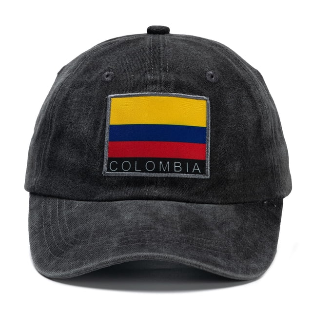 Gorra de béisbol YVJCJV con bandera de Colombia, ajustable, negra