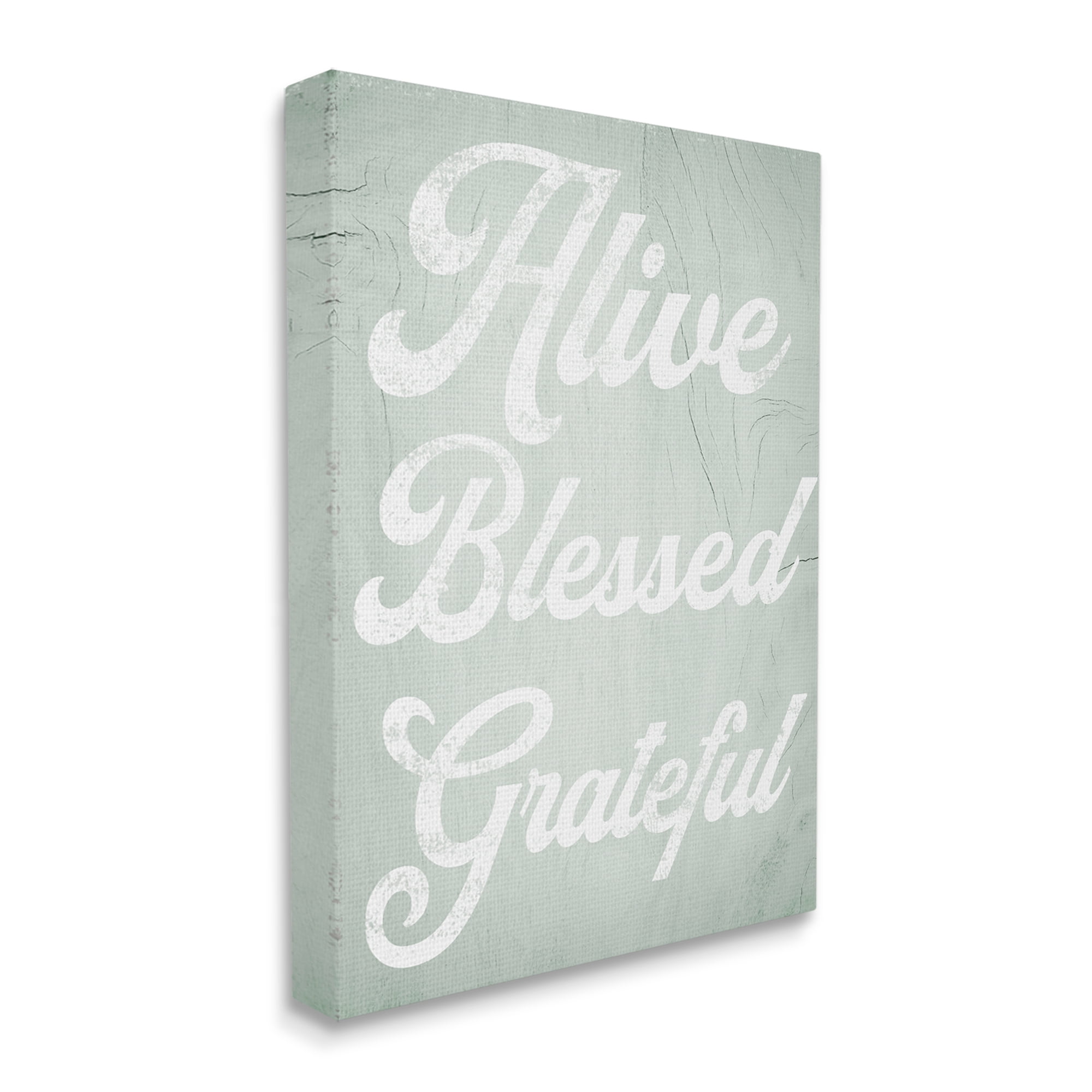 Stupell Industries Alive Blessed Grateful Vintage Tree Pattern Phrase Graphic Art Gallery Wrapped Canvas Print Wall Art, Design by Daphne Polselli