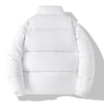 thumbnail image 5 of yuCgh Men's Stand Collar Puffer Jacket, Long Sleeve Zip Up Cotton Coat, Thickened Warm Loose Fit for Winter Casual & Outdoor Protection,White,XL, 5 of 5