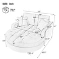 thumbnail image 2 of Modern 55" Indoor Oversized Chaise Lounger, Upholstered Sleeper Sofa Couch with Tufted Seat and Detachable Pillows, Sofa Bed for Living Room Bedroom Office, Champagne, 2 of 9