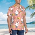 thumbnail image 2 of Lsque Rabbit So Cute pattern Hawaiian Shirt for Men, Unisex Summer Beach Casual Short Sleeve Button Down Shirts-3X-Large, 2 of 9