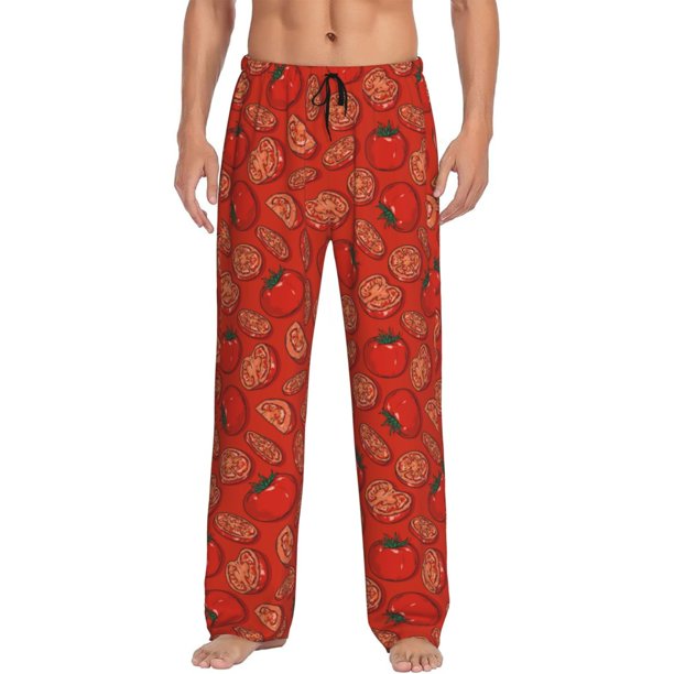 Balery Tomatoes Pantalones de pijama para hombre, pijama ultraligero, pantalón de descanso-Large