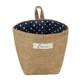thumbnail image 1 of Tela de algodón maceta pequeños sacos colgando pequeña bolsa de almacenamiento de yute de rayas yute bolsa de almacenamiento colgante (punto azul), 1 of 5