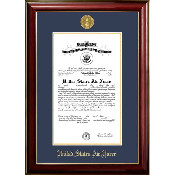 Patriot Frame's Air Force 9x14 Certificate Classic Mahogany Frame with Gold Medallion