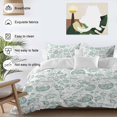 thumbnail image 3 of Farmhouse Floral Duvet Cover Set King Size, Turquoise Pastoral Botanical Country Rustic 4 Piece Soft Microfiber Bedding Set with 1 Duvet Cover, 1 Flat Sheet, 2 Pillowcases, 3 of 9
