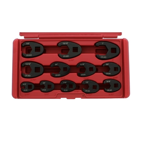Flare Crowfoot Wrench Set - ABN Jumbo Crowfoot Flare Nut Wrench Set SAE 12pc for 3/8