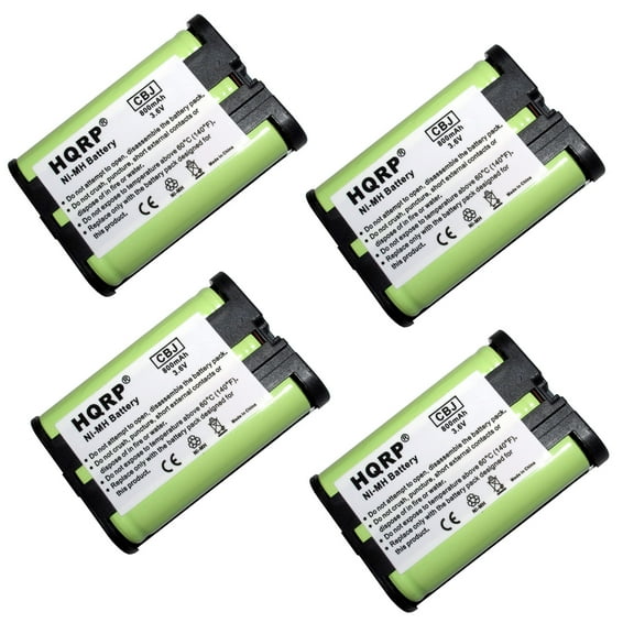 HQRP 4-Pack Phone Battery Works with Panasonic BB-GT1500 / BB-GT1500E / BB-GT1500SP / BB-GT1502 / BB-GT1520 / BB-GT1520E / BB-GT1520SP / BB-GT1522 Cordless Telephone