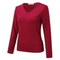 thumbnail image 2 of Red Womens Tops Women Crew Neck Fleece Lined Thermal Thermal Underwear Slim Tops Long Sleeve Thermal Shirts Winter Tops Shirts for Women, 2 of 5