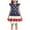 Multicolor1, variant on Posijego Girls 4th of July Dresses Star Printed Ruffle Sleeve Dresses Independence Day Dresses for Little Girls