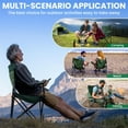 thumbnail image 6 of 2 Pack Folding Camping Chairs for Adults, Foldable Portable Beach Chairs with Carry Bag & Cup Holder, Compact Design for Camping, Beach, Picnics, and Fishing Supports 300LBS（Green）, 6 of 13