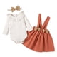 thumbnail image 2 of Traje de bebé recién nacido Herrnalise para niña, manga larga, estampado floral, top de encaje, falda corta, diadema, traje, 2 of 8