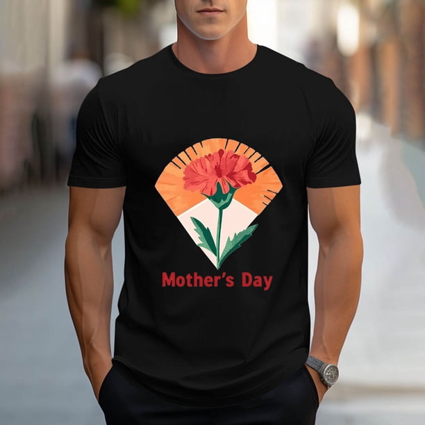 Tops para hombre, blusas y camisas de cuello redondo y manga corta para hombre, camisetas deportivas con estampados casuales para el Día de la Madre, blusas de cuello redondo y manga corta, blusas de