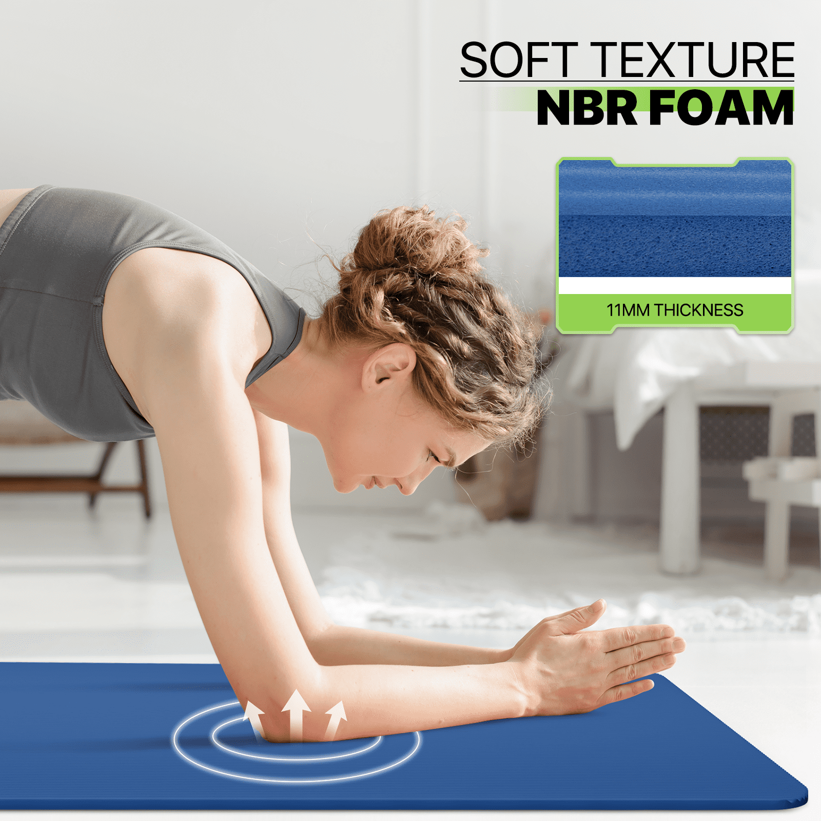 Vs Yoga Gym Mats For Home Workout Jump Rope Mat, Large Exercise