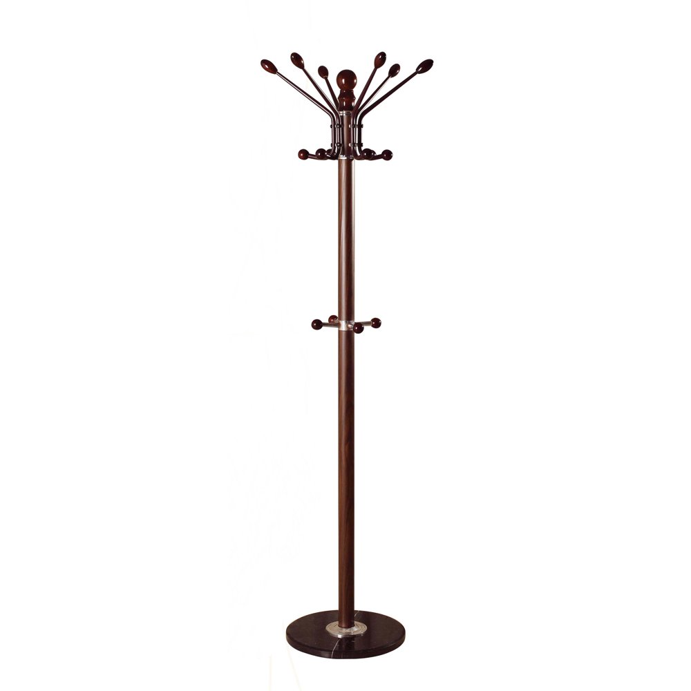 US Pride Furniture Owen Y280 Marble Base Coat Rack, Dark Brown