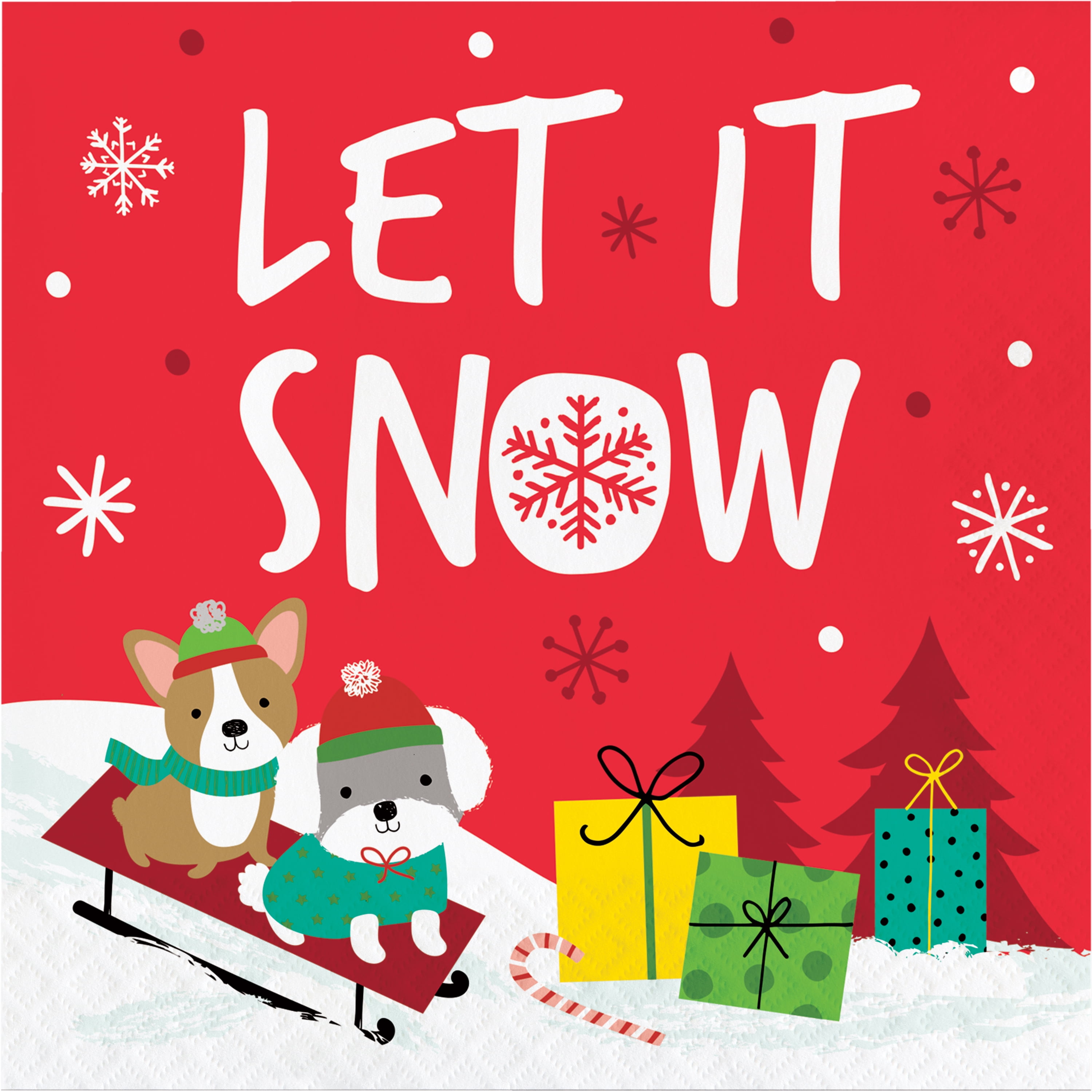 Holiday Time Whimsical Let It Snow Napkins, 18 Ct.