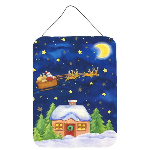 Carolines Treasures APH5898DS1216 Christmas Santa Claus Across the Sky Wall or Door Hanging Prints 12x16 multicolor