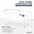 thumbnail image 2 of MotionGrey Ergo2 Pro - Adjustable Electric Standing Desk with Memory Settings - 55" x 28" White Top White Frame - Ergonomic Sit-to-Stand Desk for Home and Office, 2 of 10