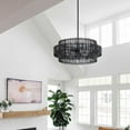 thumbnail image 6 of Aiwen Hand-Woven Rattan Chandelier 2 Lights Bohemia Flush Mount Ceiling Lighting Fixtures Coastal Minimalist Pendant Light for Kitchen Island Dining Room Corridor, 6 of 10