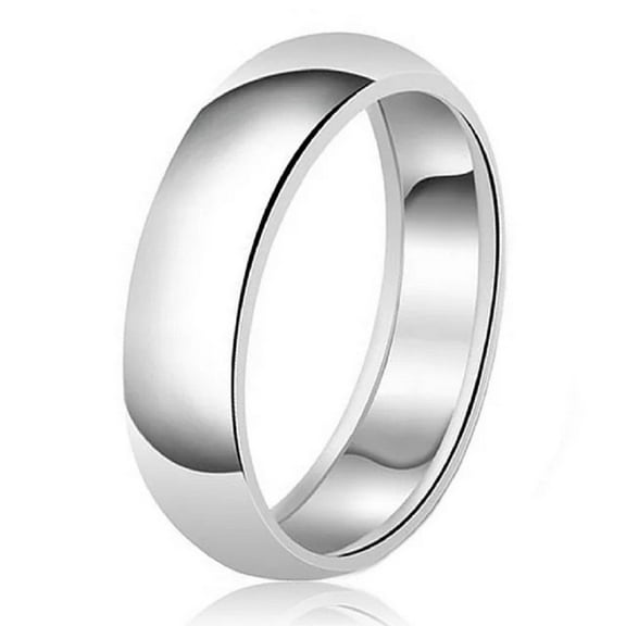 Tioneer Cubic Zirconia Sterling Silver 5mm Classic Sterling Silver Plain Wedding Band Ring
