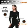 thumbnail image 3 of HEAD Womens Base Layer Set Thermal Underwear Shirt & Leggings for Women, Black Large, 3 of 7