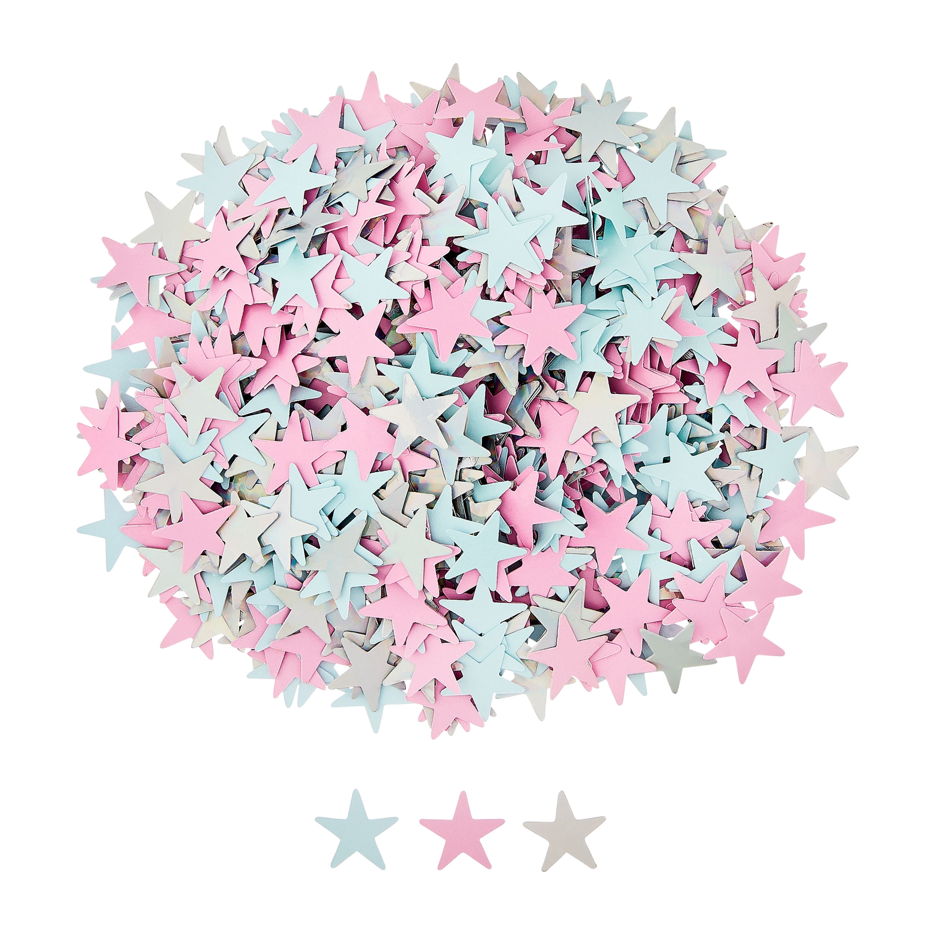 Pink/Blue/Silver Star Confetti, 1 oz, by Way To Celebrate