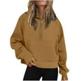 thumbnail image 2 of QATAINLAV Sale Of The Day Hoodies for Women Casual Half Zip Pullover Sweatshirts Trendy Thumb Hole Long Sleeve Hooded Tops with Pockets Yellow 5XL, 2 of 7