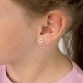 thumbnail image 3 of Boucles d'Oreilles pour Enfants / Filles à Vis avec Lettre Initiale Polie « H » - Argent Sterling, 3 of 4