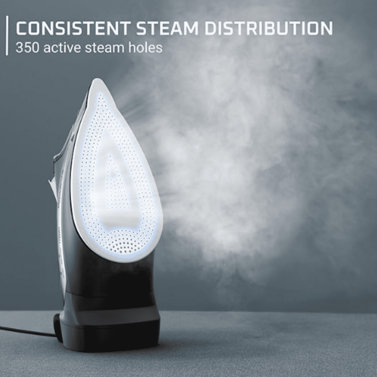 Stainless Steel Soleplate Steam Iron with Retractable Cord, Powerful Steam Diffusion, Auto-Off and Anti-Drip, 1725 Watts, Black Clothes Iron, DW2459