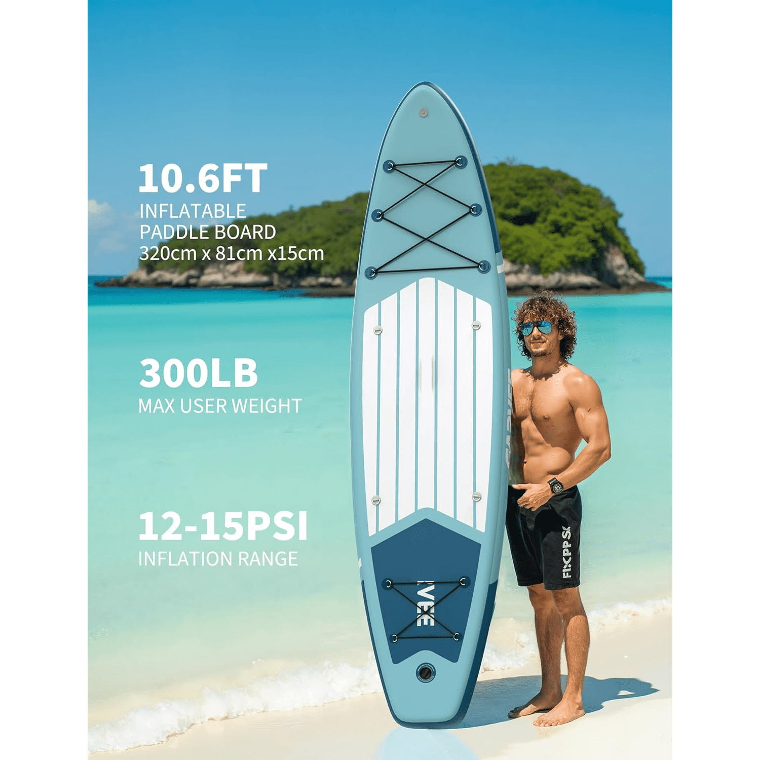 10.6ft/11ft Inflatable Stand Up Paddle Board  with Premium Accessories & Nylon Backpack Adjustable Paddle Hand Pump 3xFin Leash