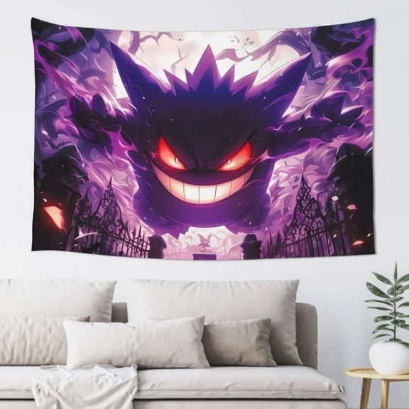 Gengar Tapestry Wall Hanging Home Decoration Wall Blanket Dormitory Living Room Bedroom Backdrop Poster( 60x40inch)