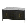 thumbnail image 7 of Parisian 72" Bathroom Vanity with Dark Oak Cabinet and Carrara Marble Top, 7 of 7