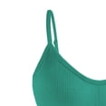thumbnail image 5 of QATAINLAV Woman Padded Seamless Wireless Sport Bras Solid Casual Summer Spaghetti Straps Bralette Yoga Workout Crop Tops Green S, 5 of 6